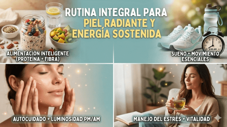Lee más sobre el artículo Rutina integral para piel radiante y energía sostenida: guía completa (alimentación, hábitos y autocuidado)